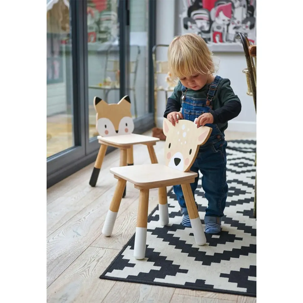 Tender Leaf Toys 48cm Forest Deer Wooden Chair Kids/Children Stool Furniture 3y+