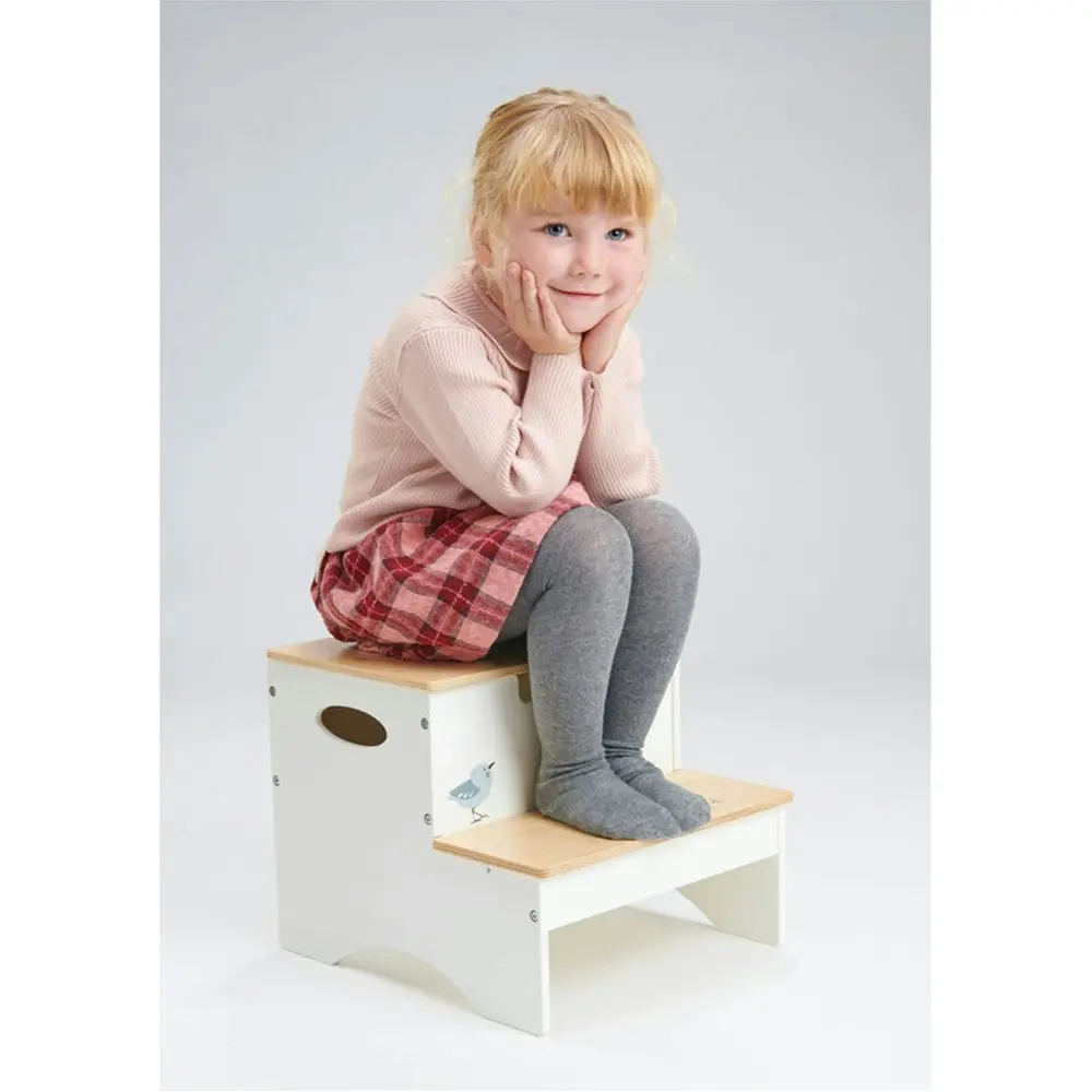 Tender Leaf Toys Forest Wooden Steps Kids Stool/Chair w/ Storage Compartment 3y+