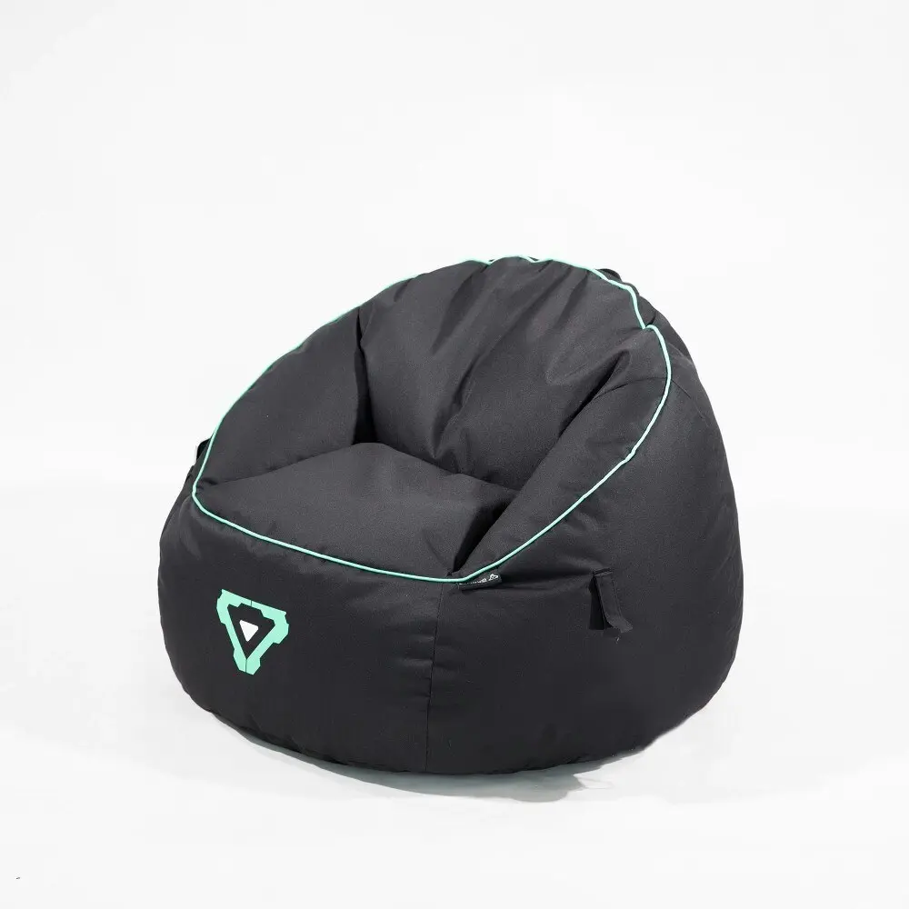 Laser Gaming Fabric Bean Bag Sofa/Chair w/ Headphone Strap & Side Pocket Black