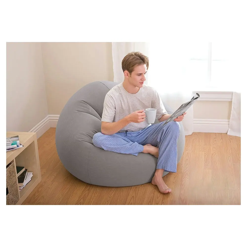 Intex Inflatable 1.07x1.04m Beanless Air Bag/Chair/Lazy Sofa Indoor/Camping Grey