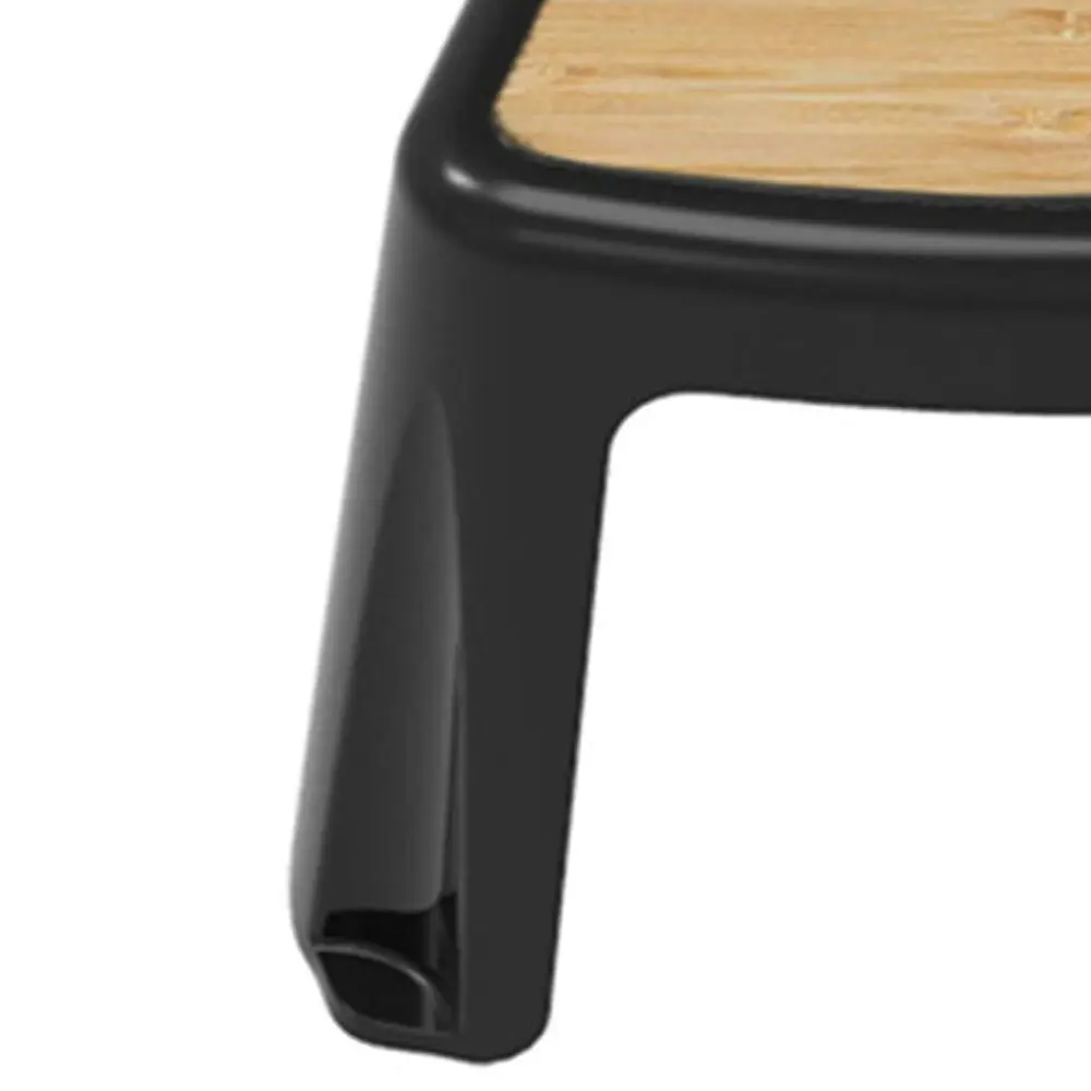 Vigar Bamboo 25cm Stool Bathroom/Pantry Non-Slip Indoor Plastic Step Chair Black