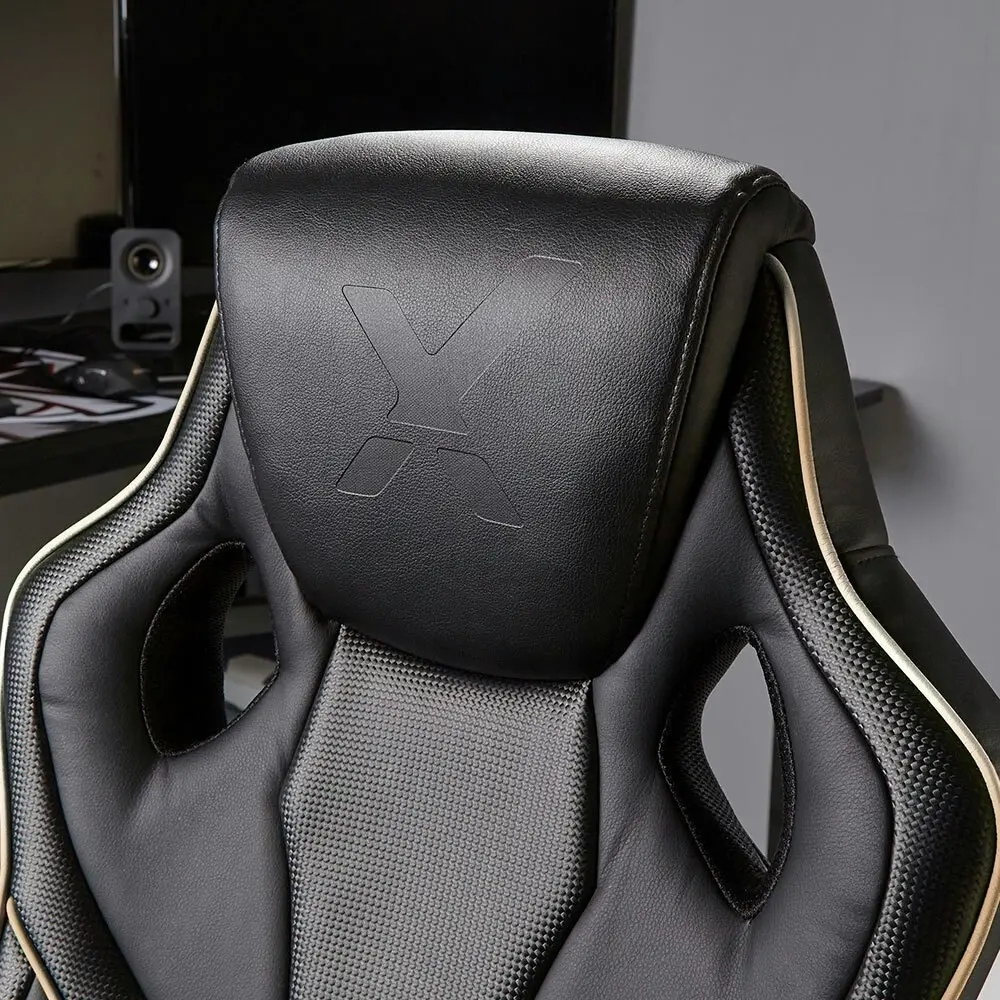 X Rocker Maverick Ergonomic Junior Gaming Office Chair w/Lumbar Support BLK/GLD