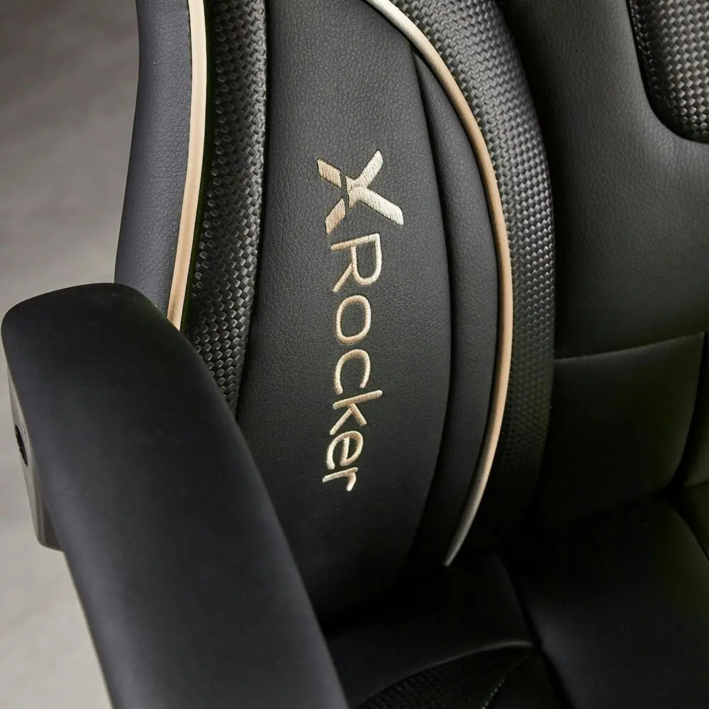 X Rocker Maverick Ergonomic Junior Gaming Office Chair w/Lumbar Support BLK/GLD