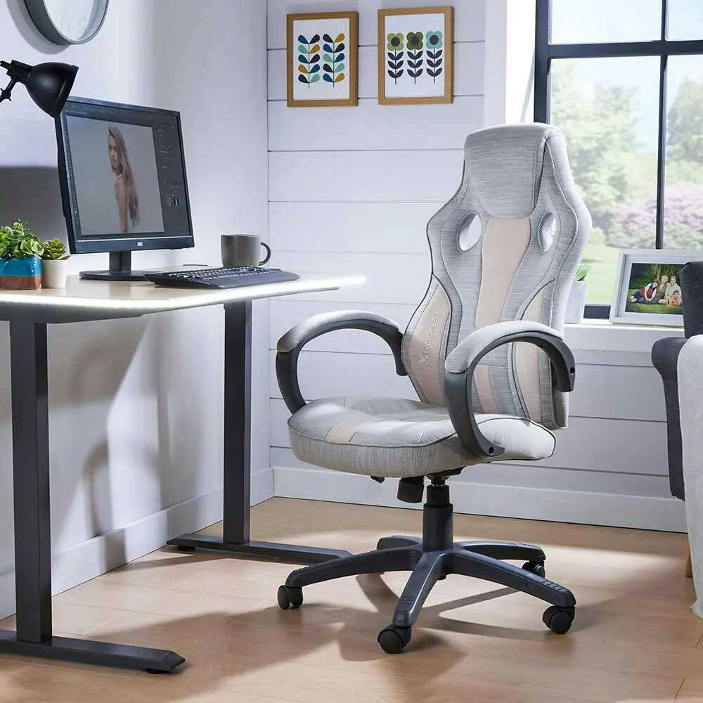 X Rocker Maverick Erganomic Junior Office Gaming Chair Powder/Grey Fabric