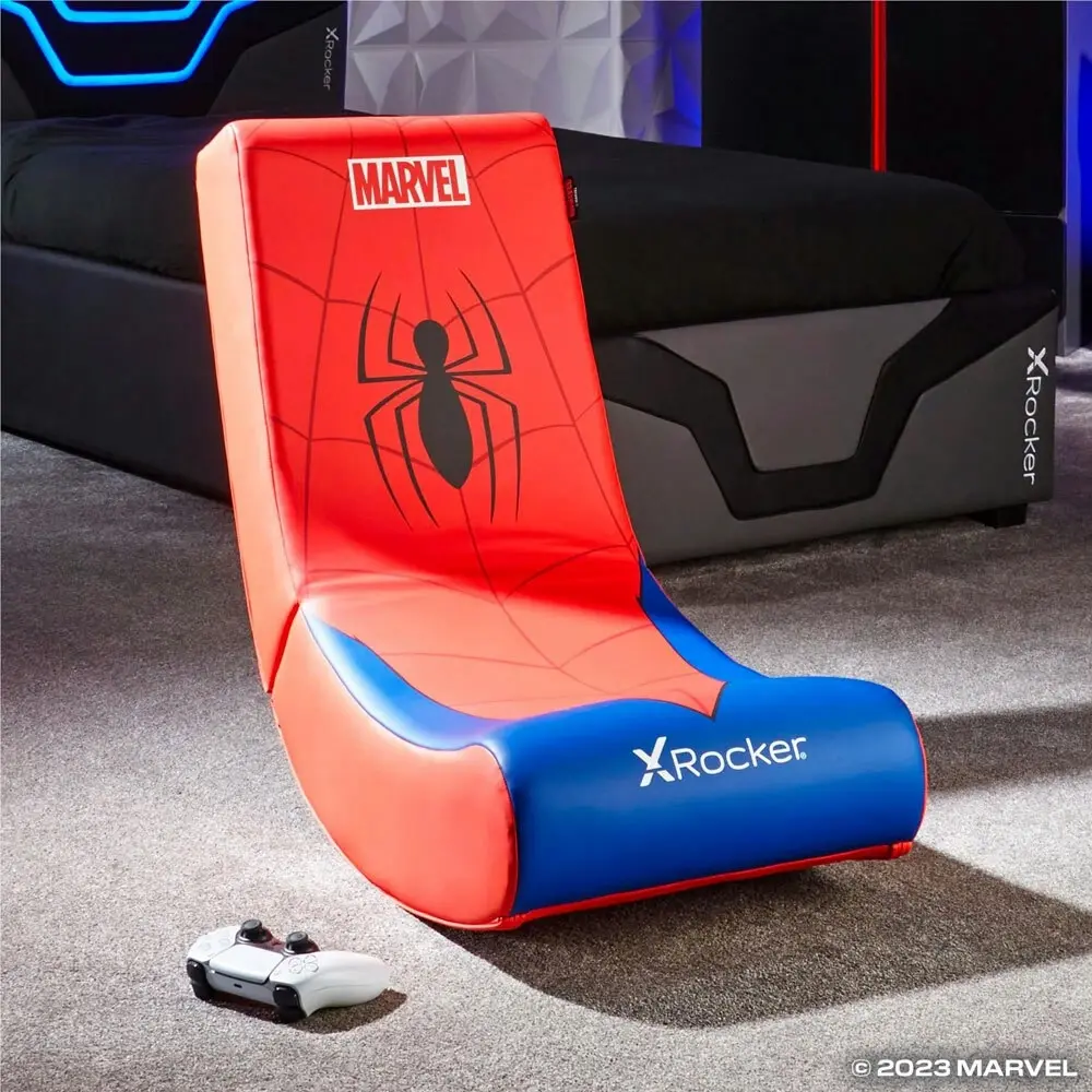 X Rocker Marvel Icon Childrens Foldable Junior Floor Gaming Chair - Spider-Man