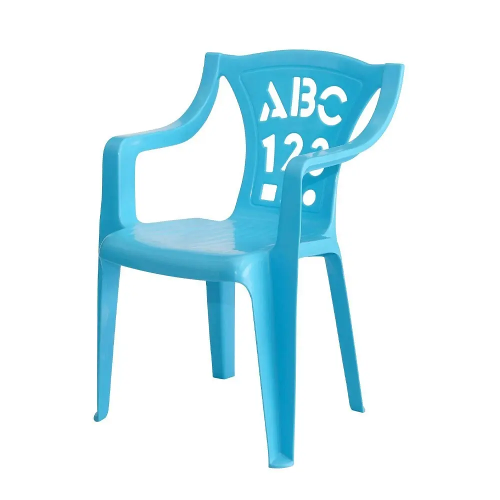 2PK Tuff Play Children's Alphabet Stackable Plastic Chair - Pastel Blue 2-6Y