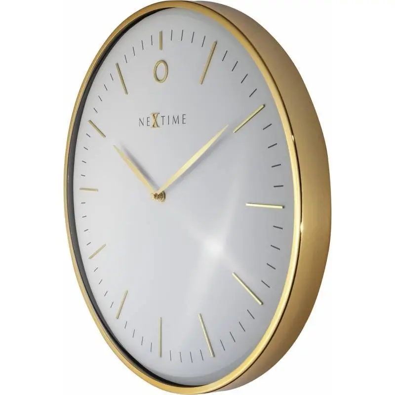 NeXtime Glamour 40cm Analogue Hanging Wall Clock Round Home Decor Gold/White