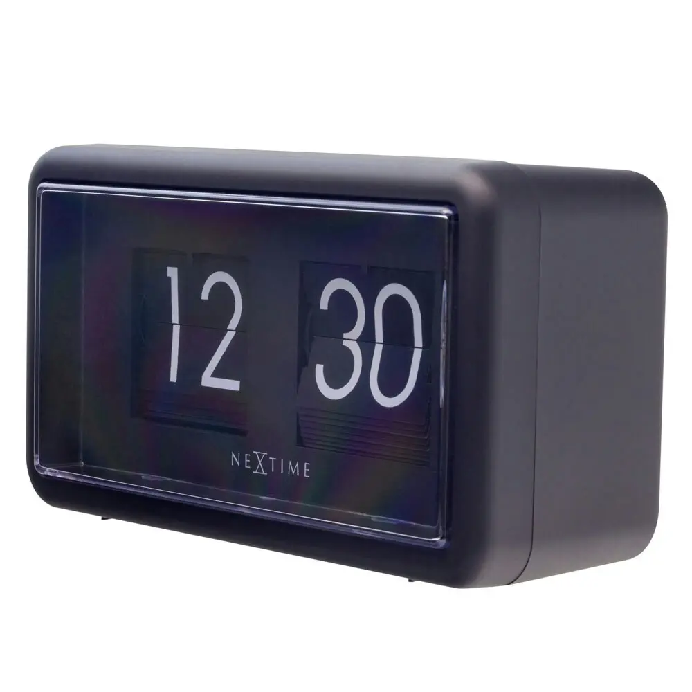 NeXtime Silent Sweep Desk/Table 18cm Flip Clock Home/Room Decor Small Black