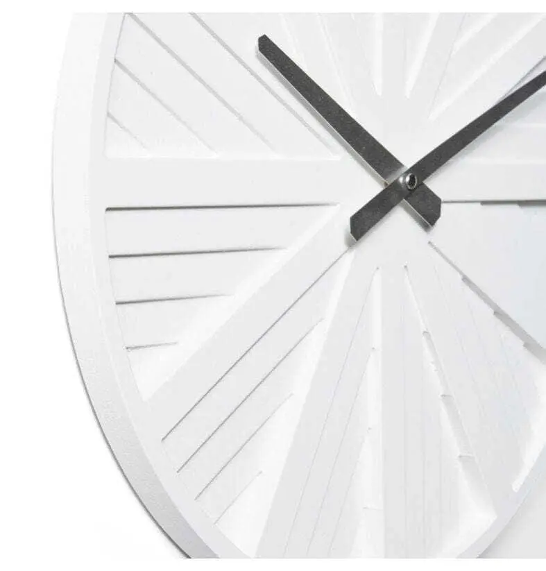 E Style Jayanta MDF/Metal 40cm Wall Clock Hanging Round Analogue Decor White