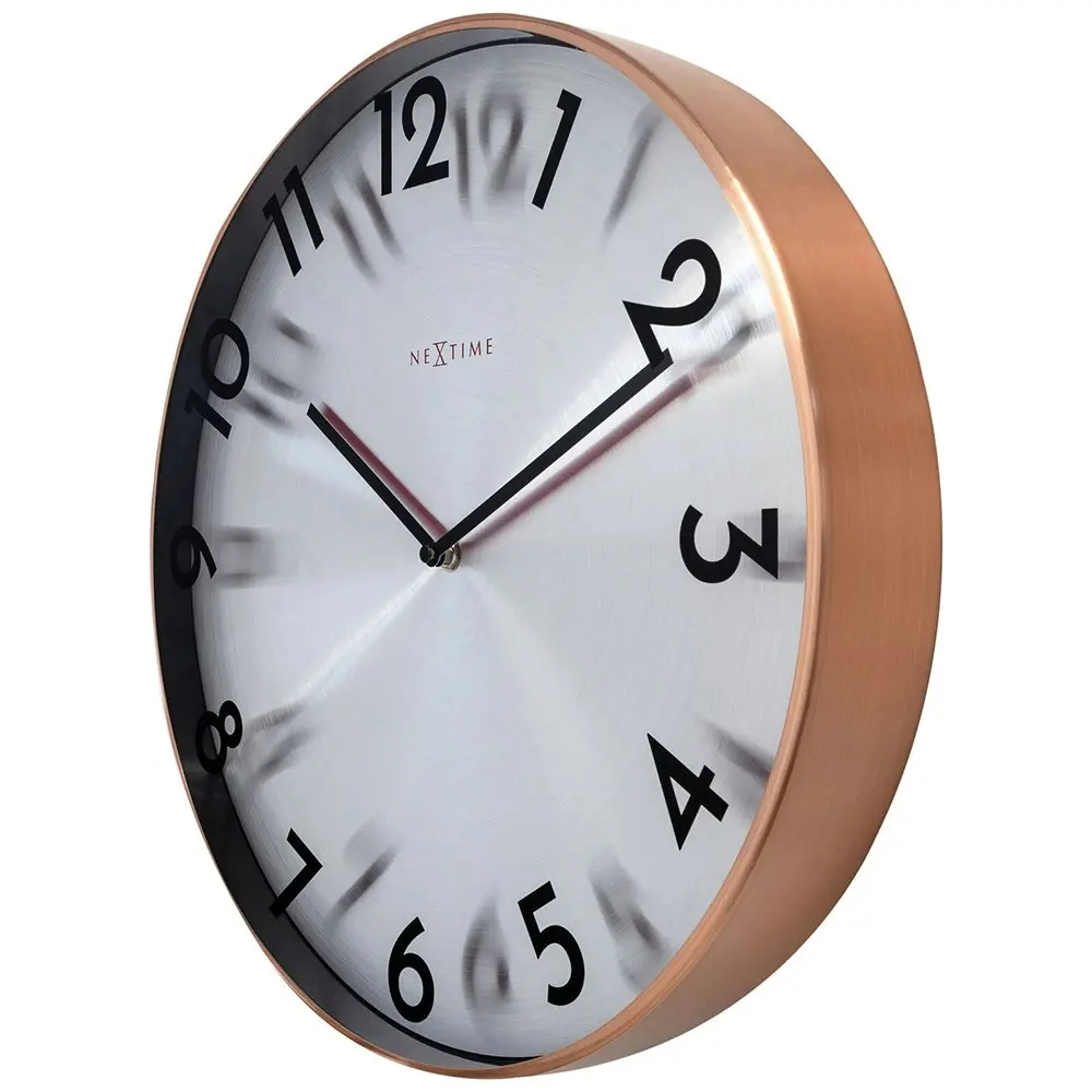 NeXtime Reflection 40cm Silent Wall Clock Hanging Round Home/Office Decor Copper