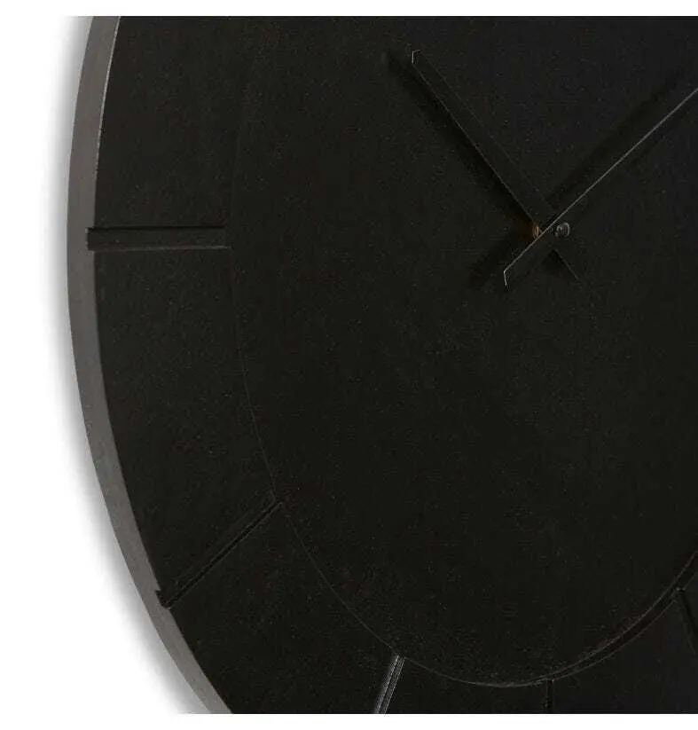 E Style Dakari MDF/Metal 60cm Wall Clock Hanging Round Analogue Decor Black