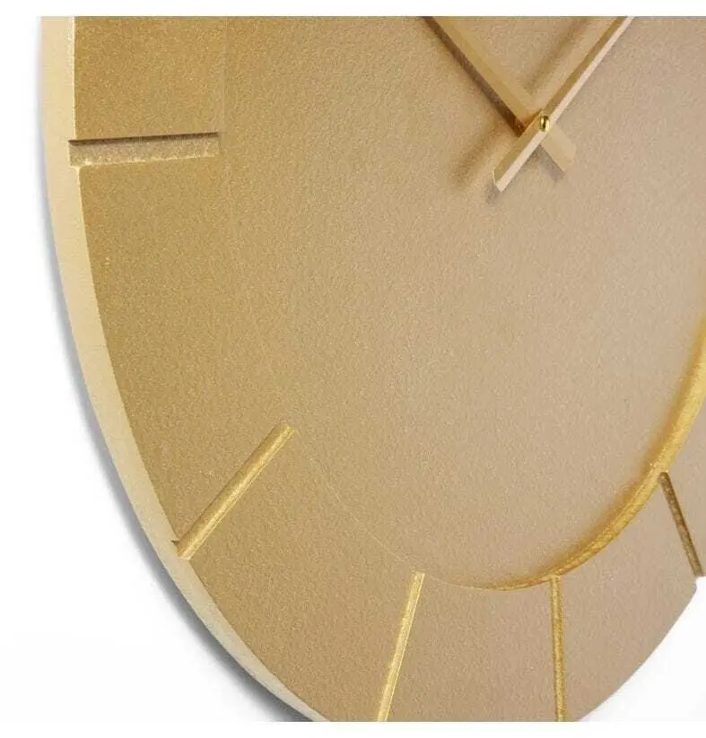 E Style Dakari MDF/Metal 60cm Wall Clock Hanging Round Analogue Decor Gold