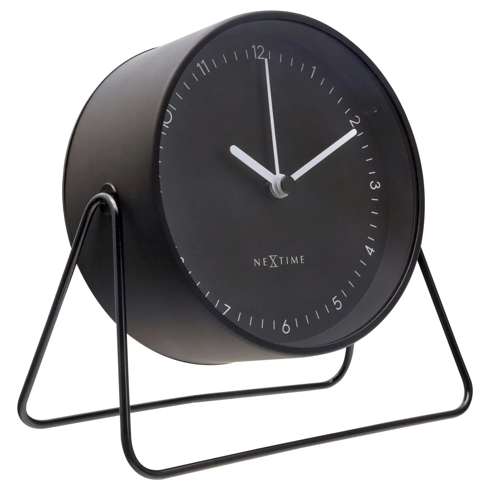 NeXtime Berlin Metal 14x13cm Analogue Table/Desk Alarm Clock w/Night Light Black