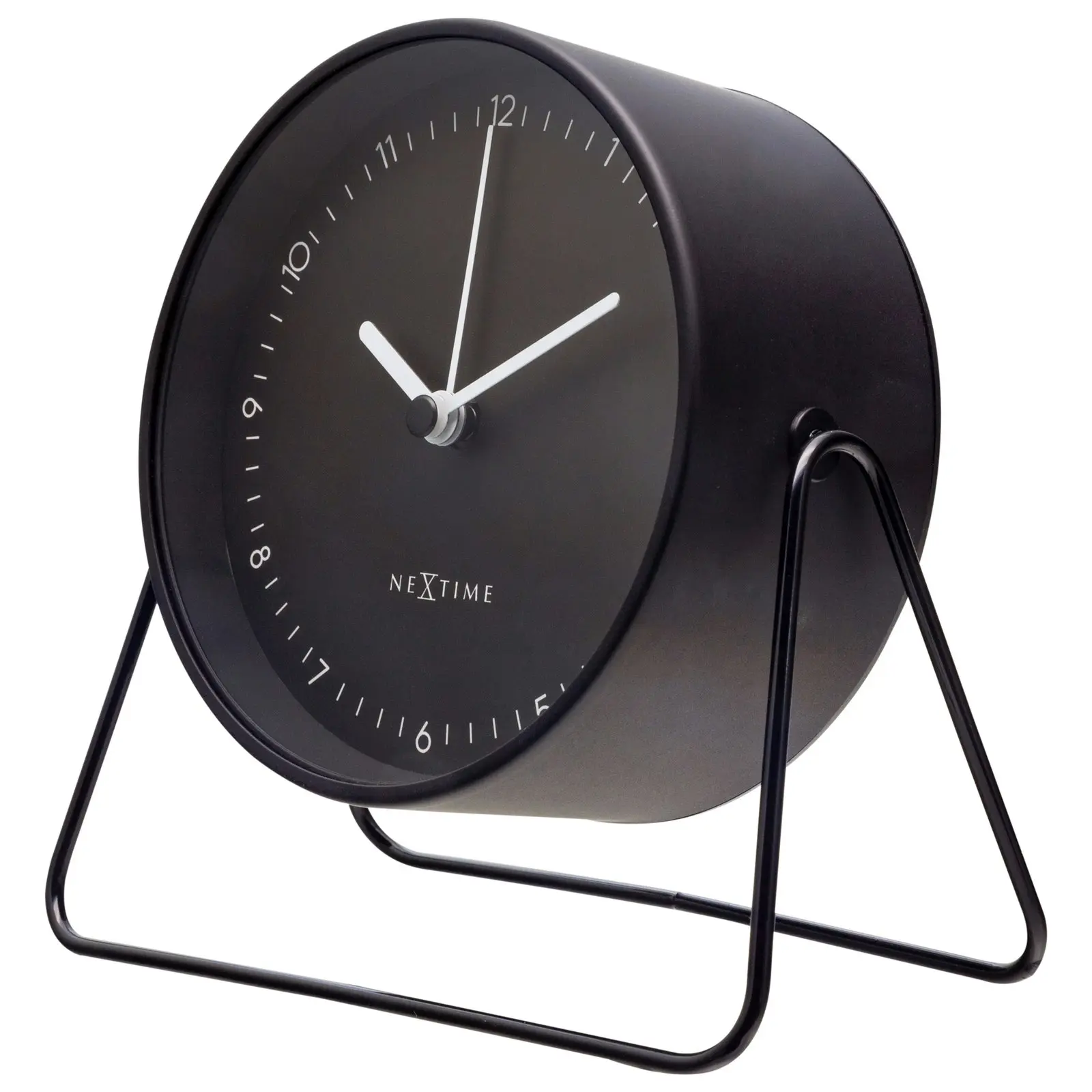 NeXtime Berlin Metal 14x13cm Analogue Table/Desk Alarm Clock w/Night Light Black