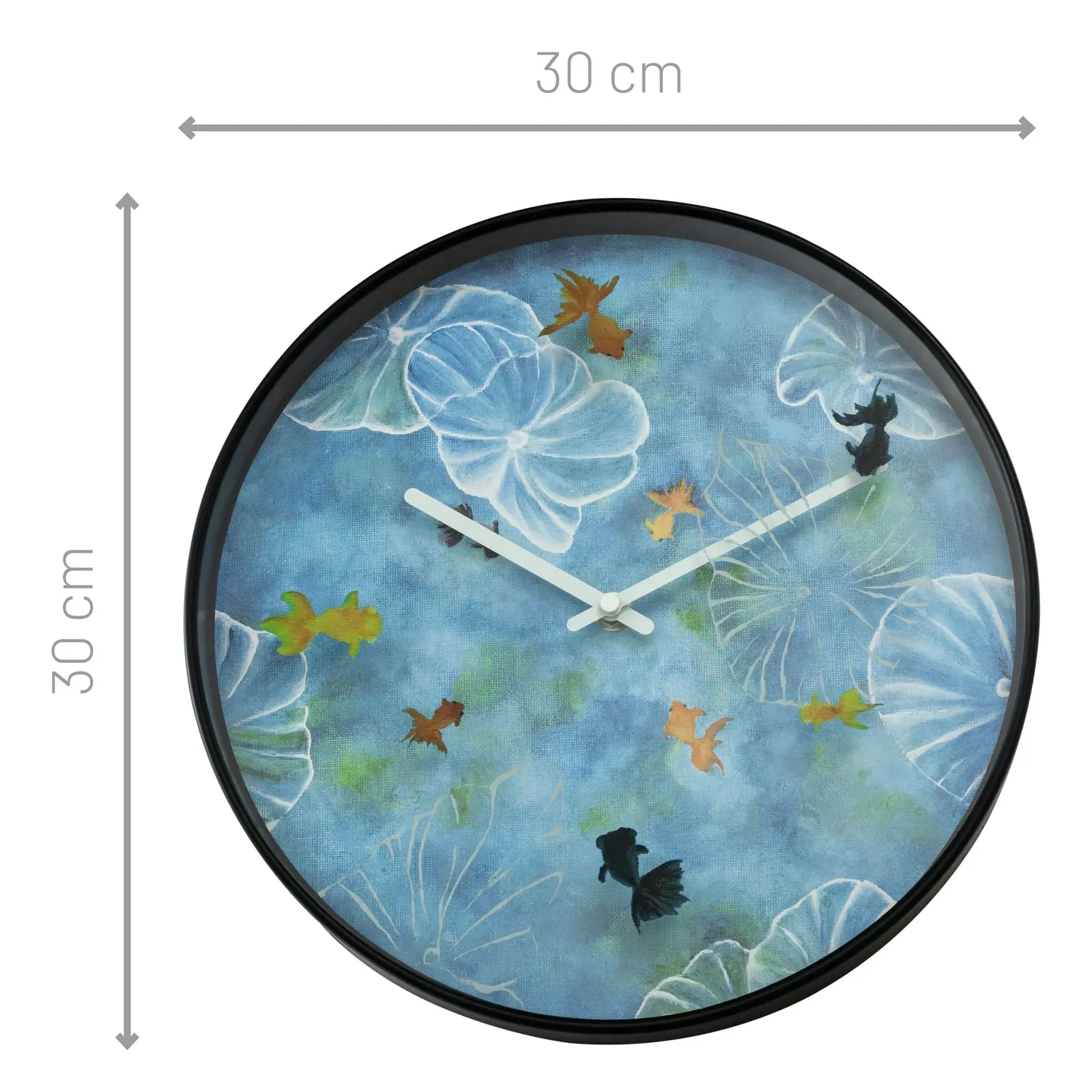 NeXtime Pond Plastic Analogue 30cm Hanging Wall Clock Decor Silent Sweep Blue