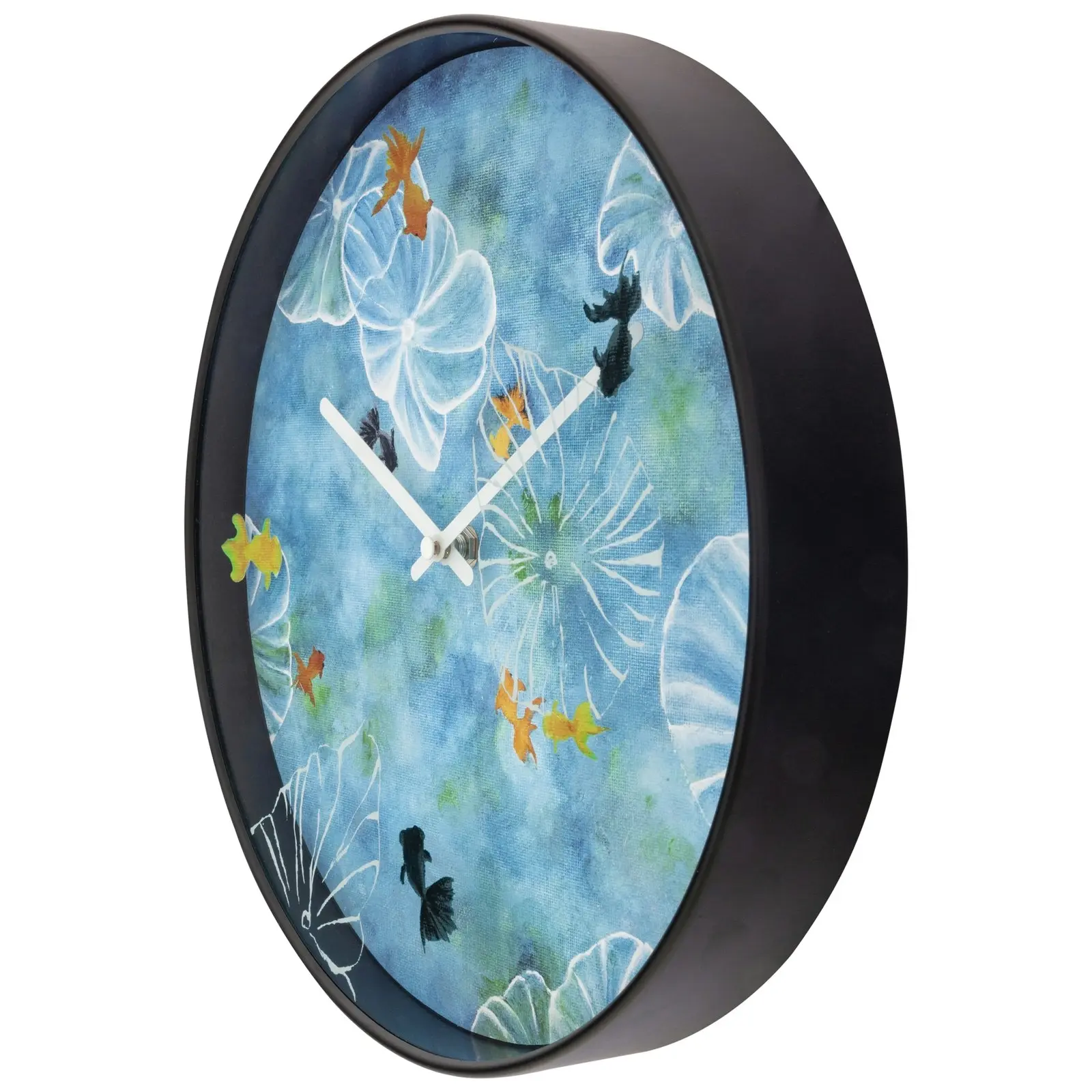 NeXtime Pond Plastic Analogue 30cm Hanging Wall Clock Decor Silent Sweep Blue