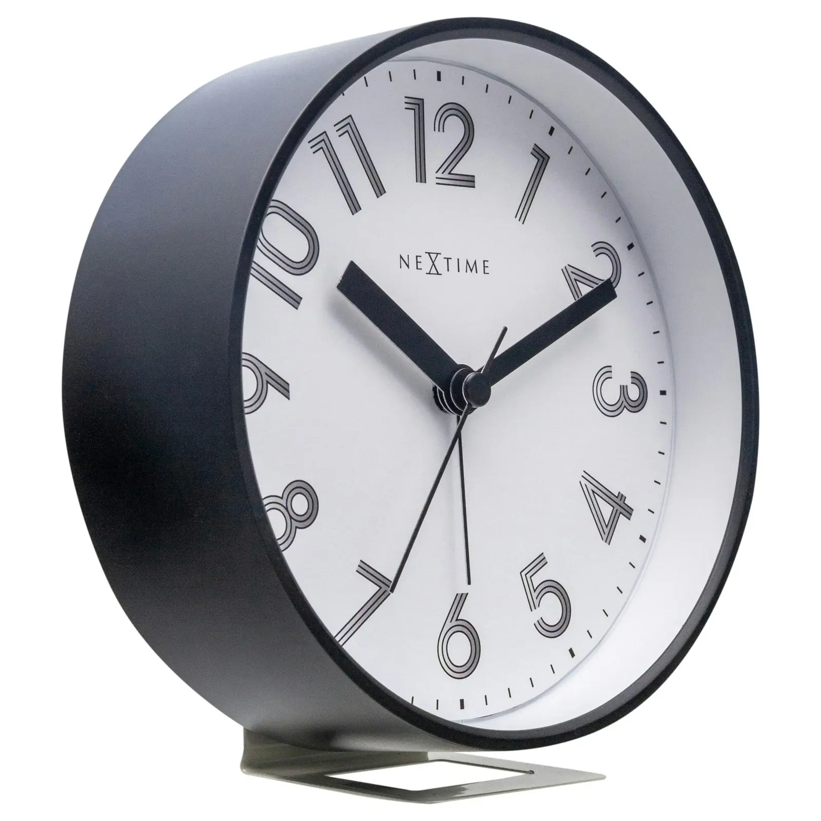 NeXtime Reflect Plastic 12.5x13cm Analogue Desk Alarm Clock w/ Night Light White