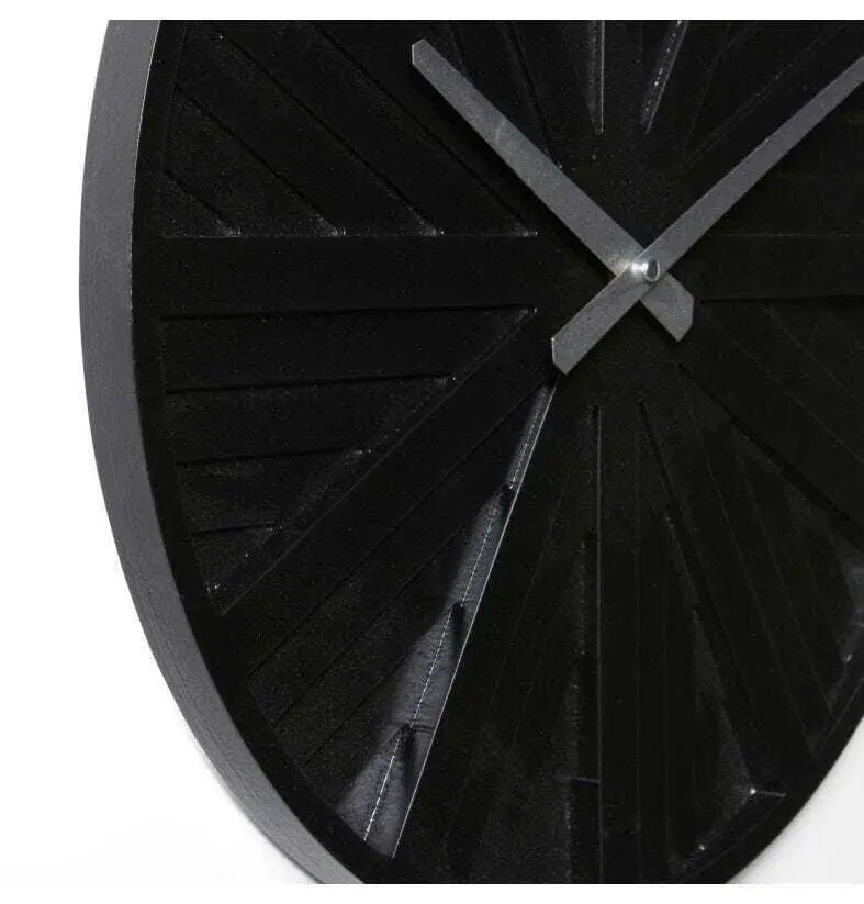 E Style Jayanta MDF/Metal 40cm Wall Clock Hanging Round Analogue Decor Black