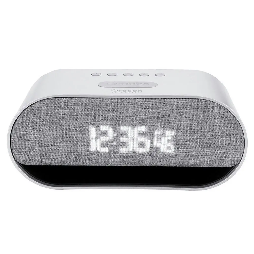 Oregon Scientific Resonance Dual Bluetooth/AUX Speaker/Alarm Clock Time/Day/Date