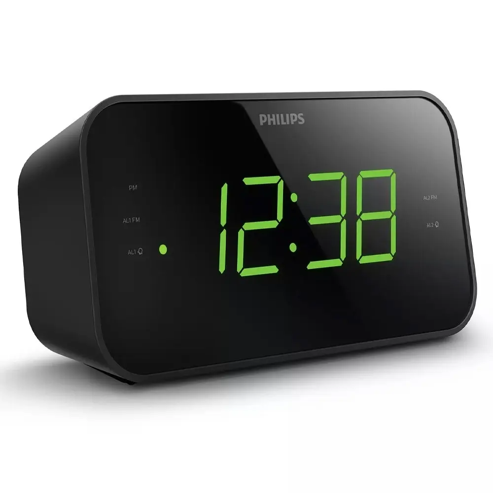 Philips 3000 Series 18cm Digital Clock/FM Radio w/ Dual Alarm/LED Display Black