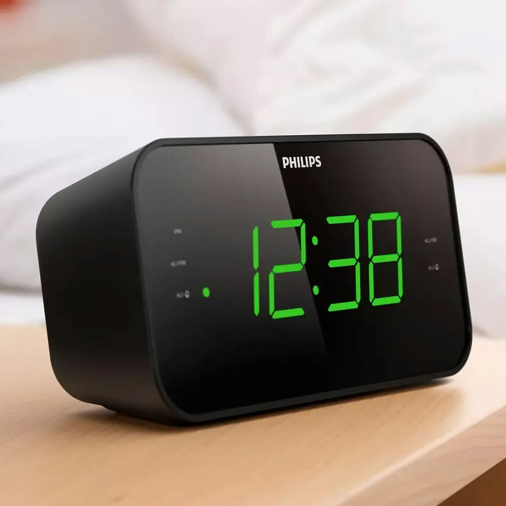 Philips 3000 Series 18cm Digital Clock/FM Radio w/ Dual Alarm/LED Display Black