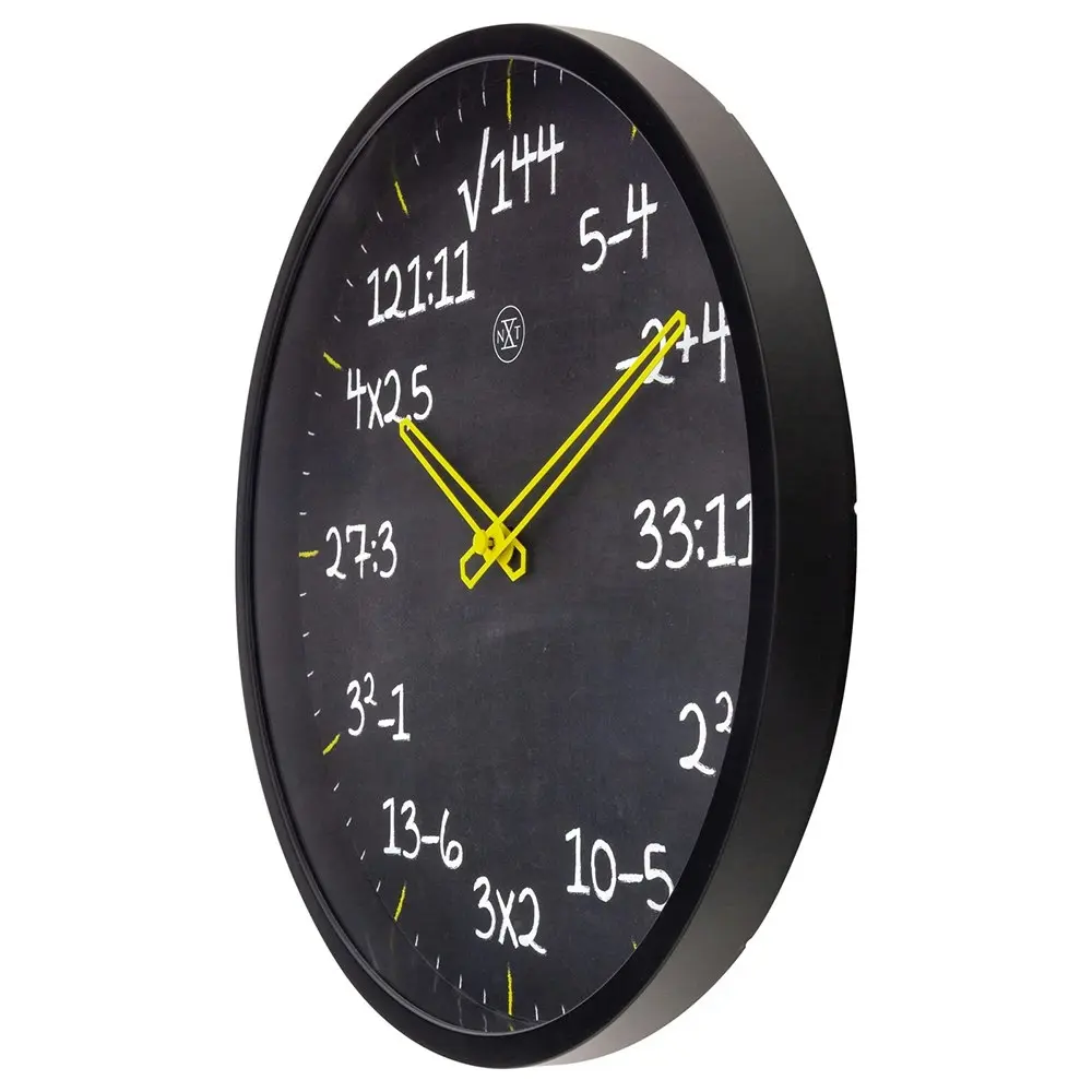 NeXtime 30cm Maths Silent Analogue Battery Operated Round Wall Clock Home Decor