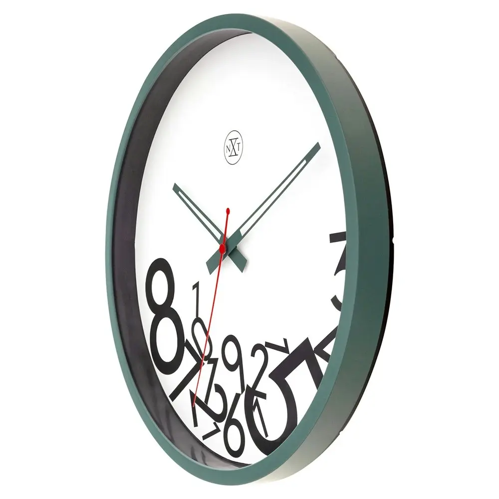 NeXtime 30cm Dropped Numbers Silent Analogue Battery Operated Round Wall Clock