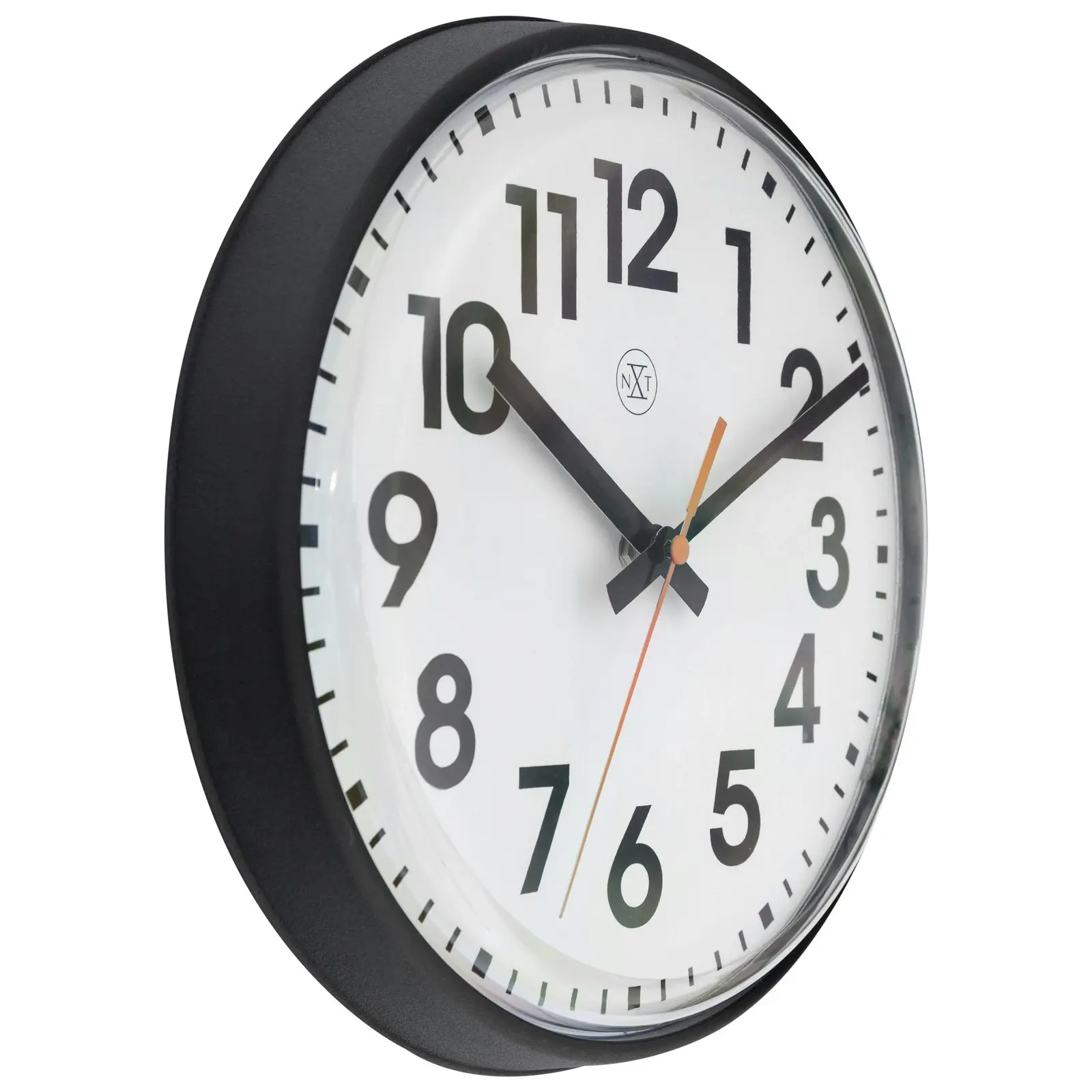 NeXtime Peter Plastic Analogue 26cm Hanging Wall Clock Home Decor Silent Black