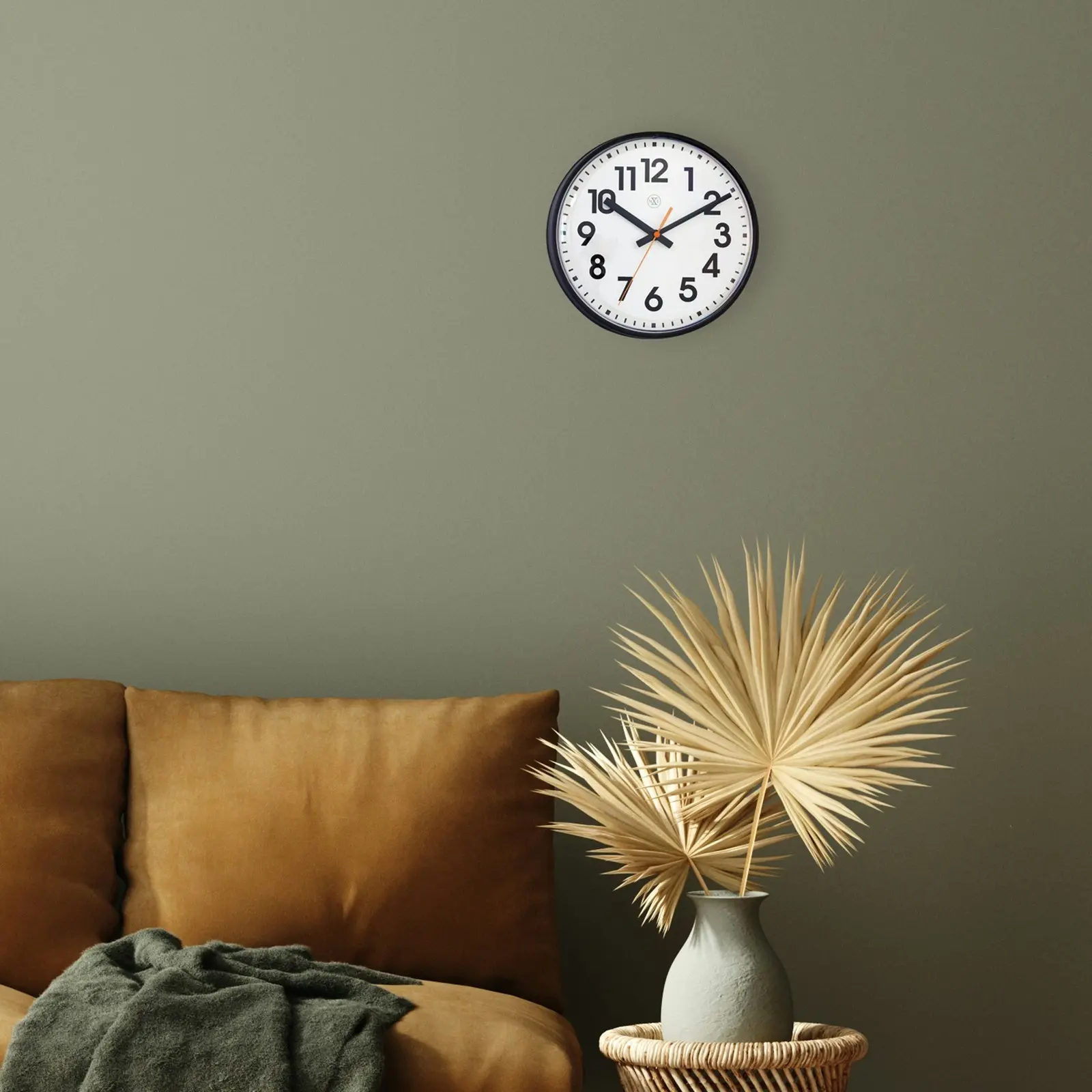 NeXtime Peter Plastic Analogue 26cm Hanging Wall Clock Home Decor Silent Black