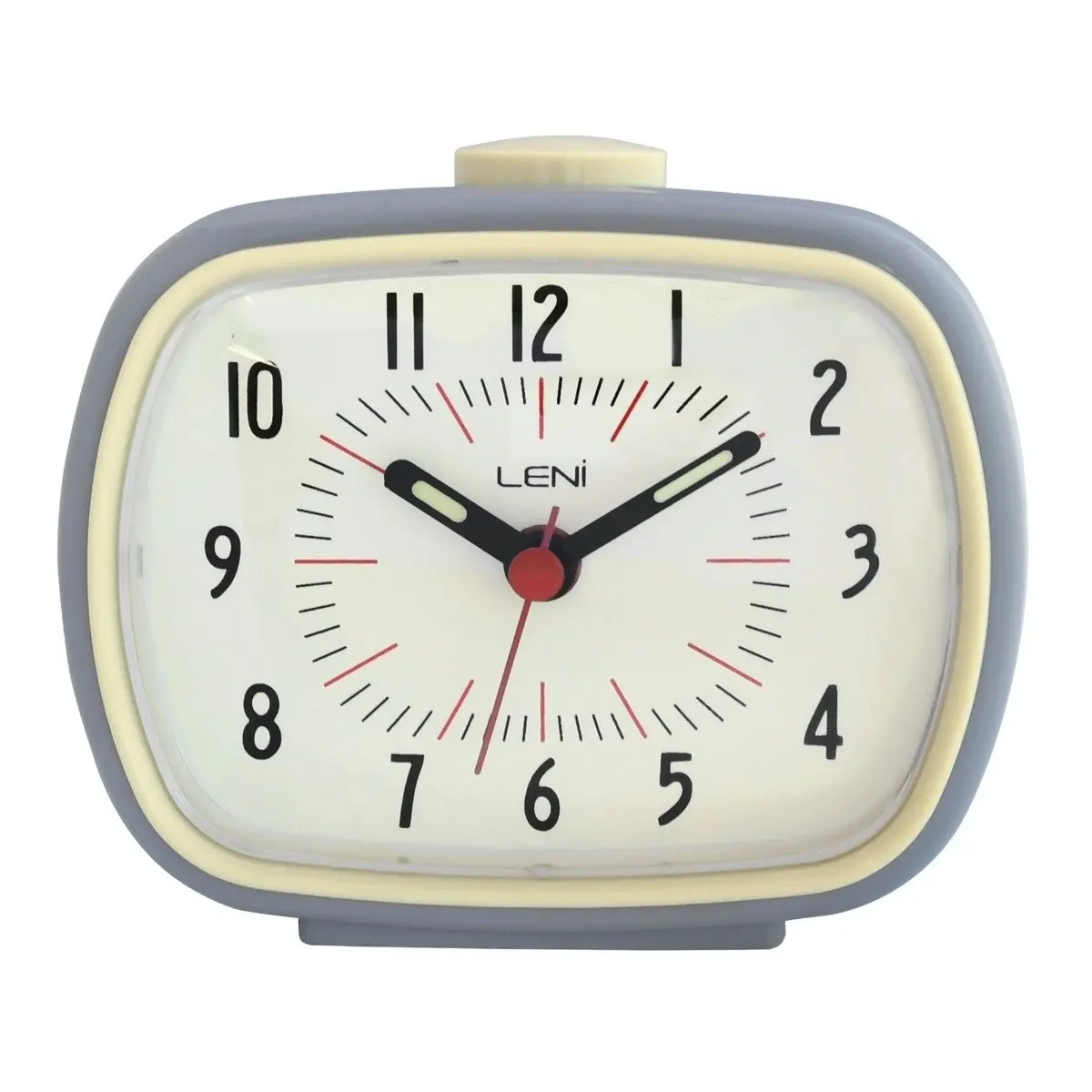 Leni Retro Analogue Alarm Clock Glow in the Dark Home/Room Decor Slate Grey