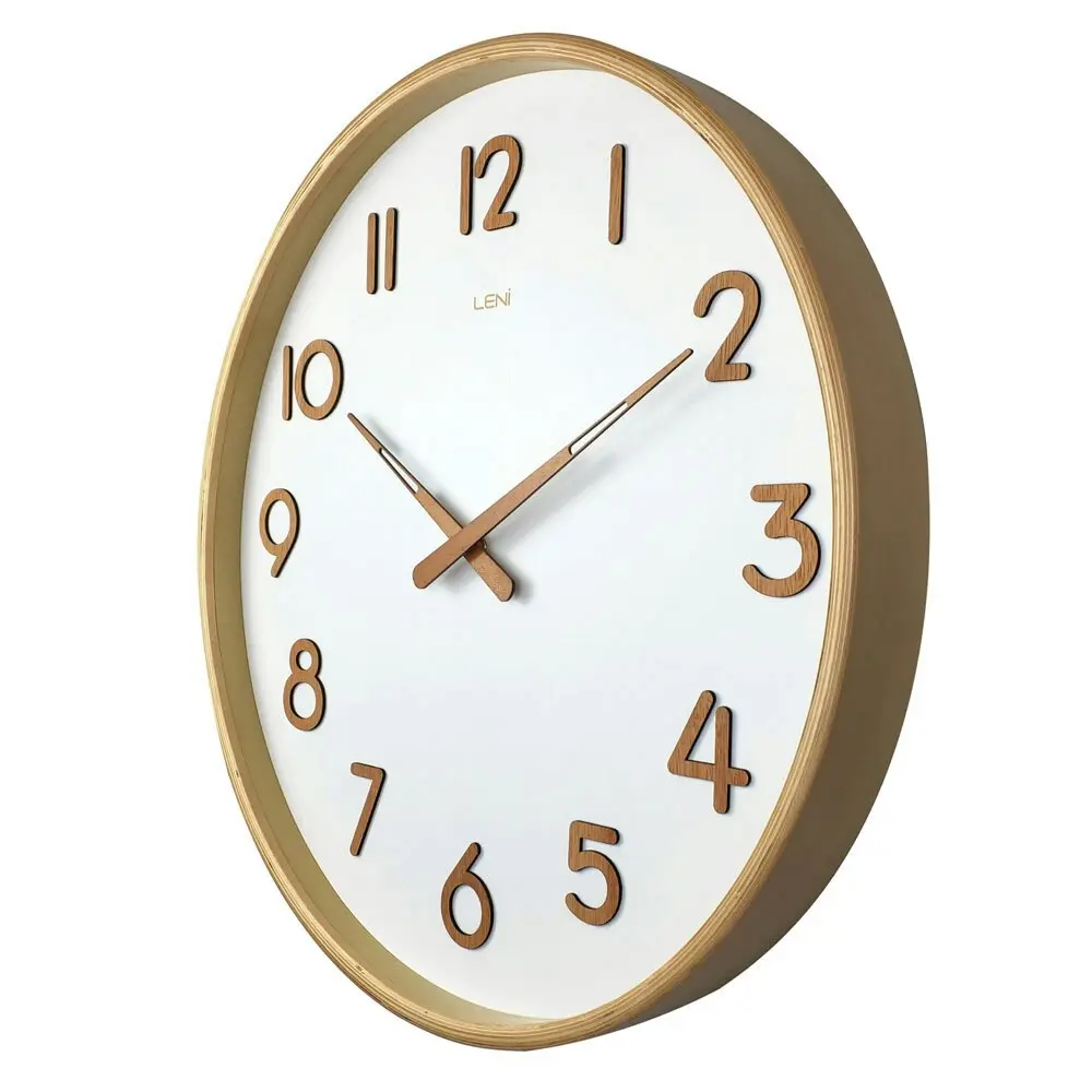 Leni Deco Large Rounded Decorative Home Wall Timepiece Clock 53cm White