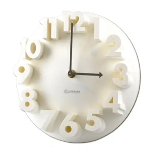 3D Artistic Wall Clock 22cm x 8cm Time/Quartz/Analogue Home/Room Decor Assorted