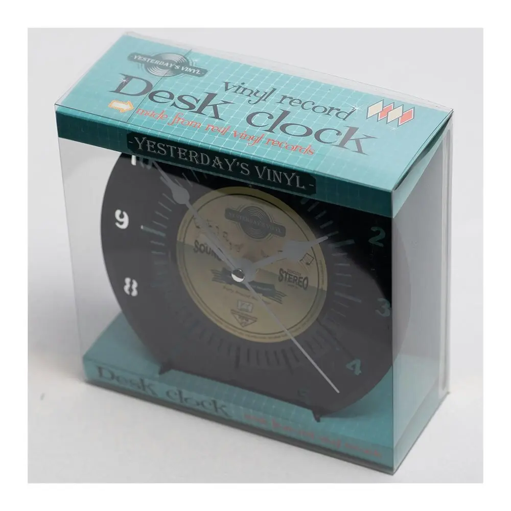 Yesterday’s Recycled Vinyl Music Lover Battery Deskclock Yellow/Green 18cm