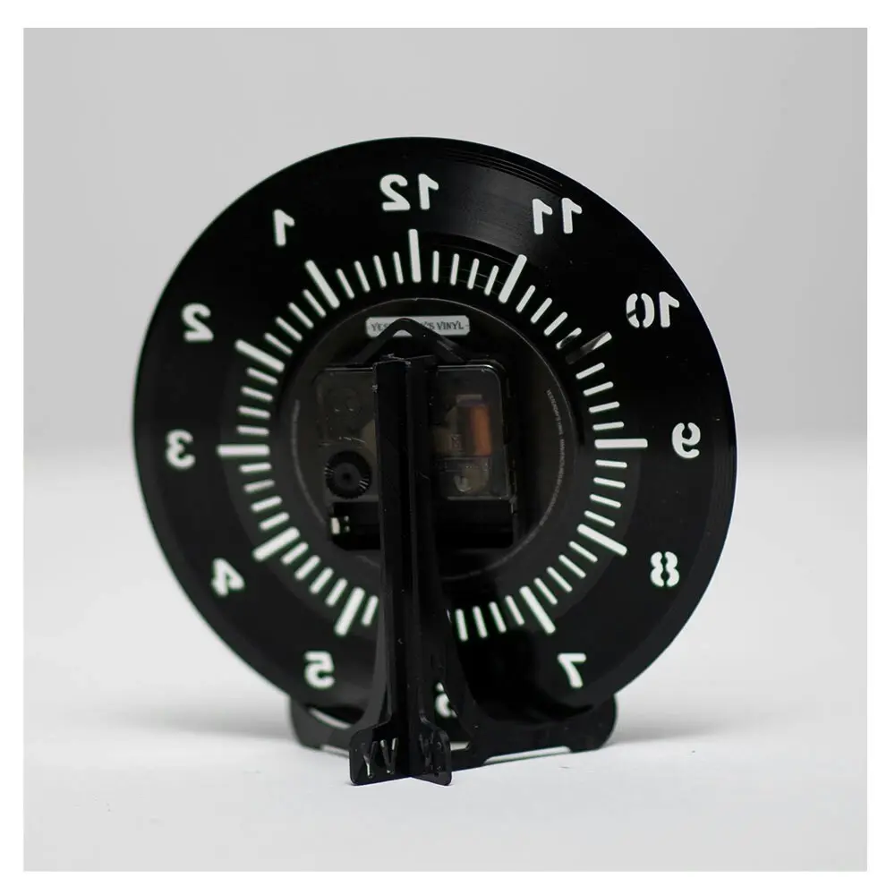 Yesterday’s Recycled Vinyl Rock-n-Roll Music Lover Battery Deskclock Black 18cm