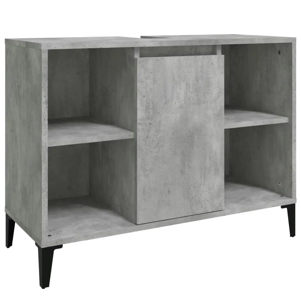 2 Piece Bathroom Furniture Set Concrete Grey Engineered Wood 3185718