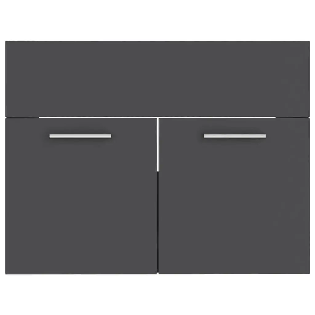 Bathroom Furniture Set Grey Engineered Wood 3070867