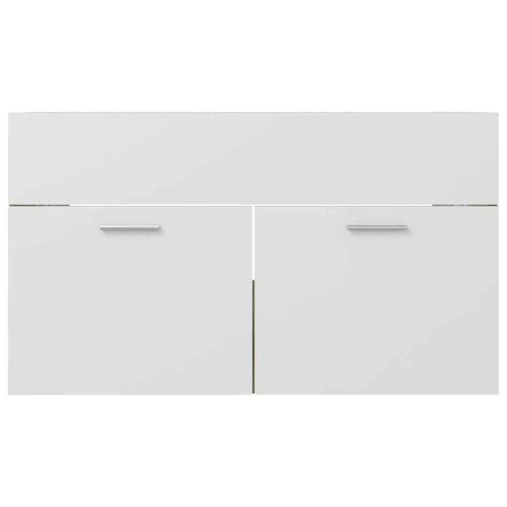 Bathroom Furniture Set White and Sonoma Oak Engineered Wood 3070879