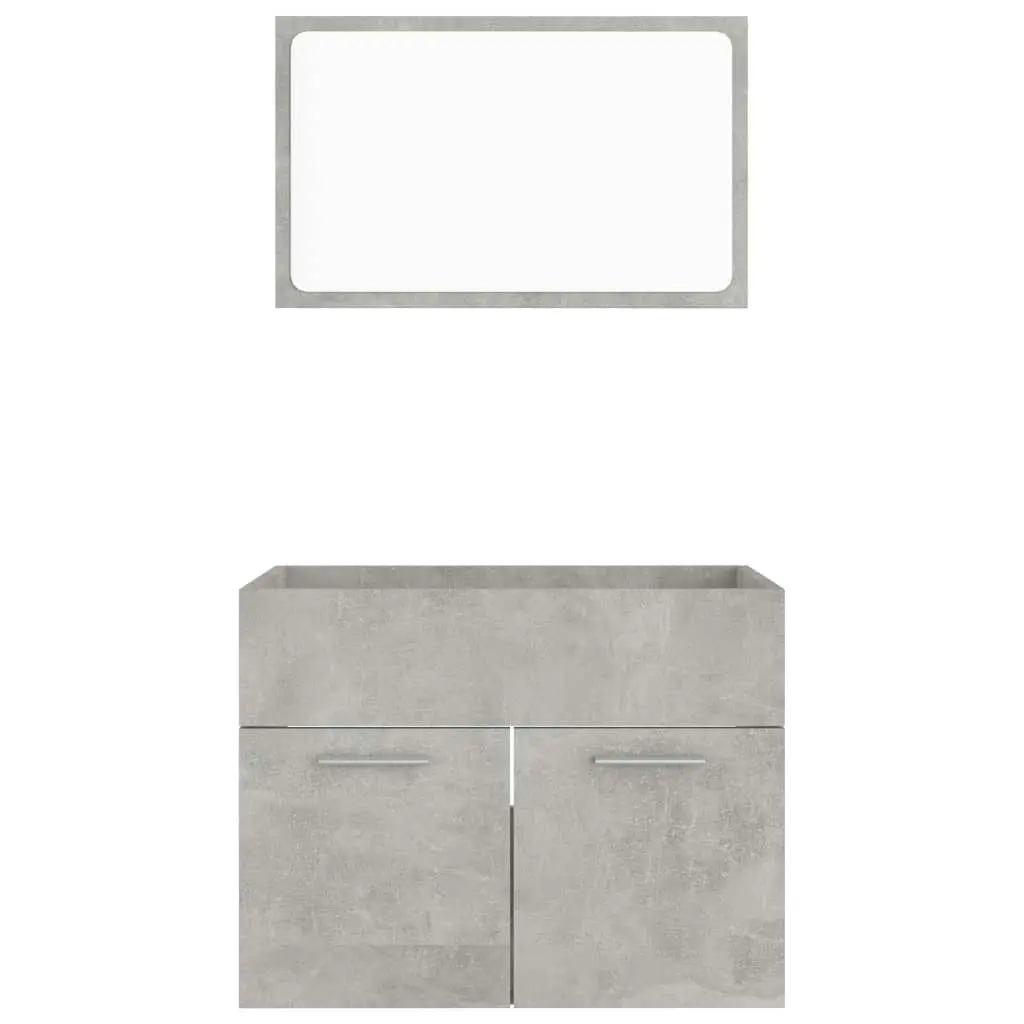 2 Piece Bathroom Furniture Set Concrete Grey Engineered Wood 804786