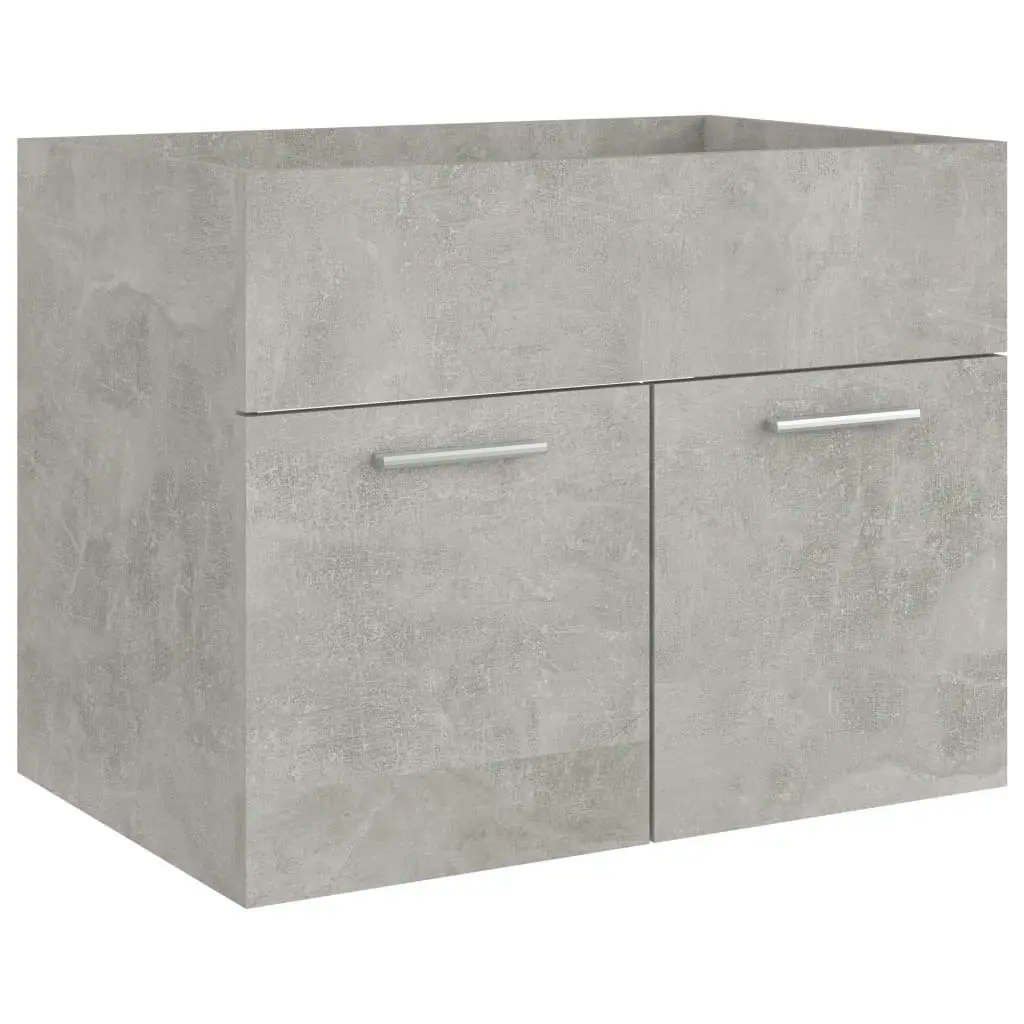 2 Piece Bathroom Furniture Set Concrete Grey Engineered Wood 804786