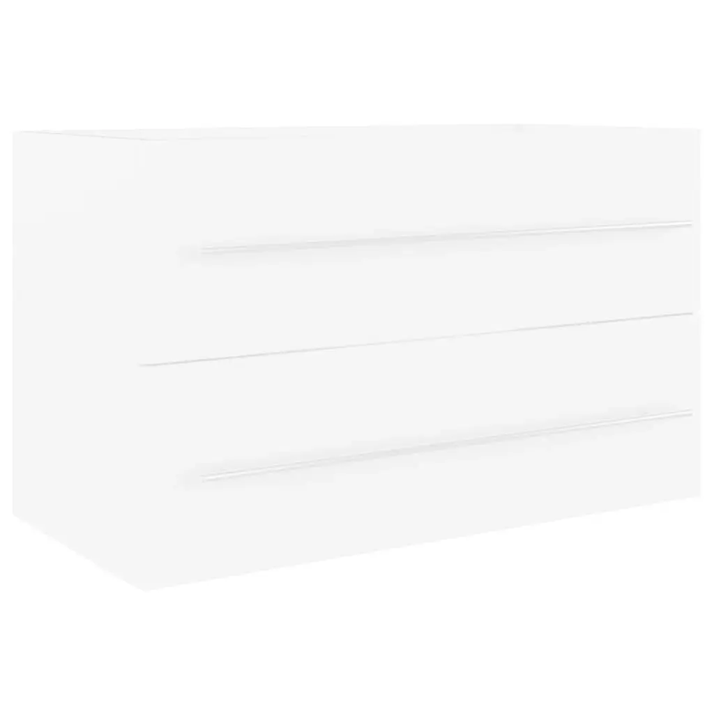 2 Piece Bathroom Furniture Set White Engineered Wood 804836