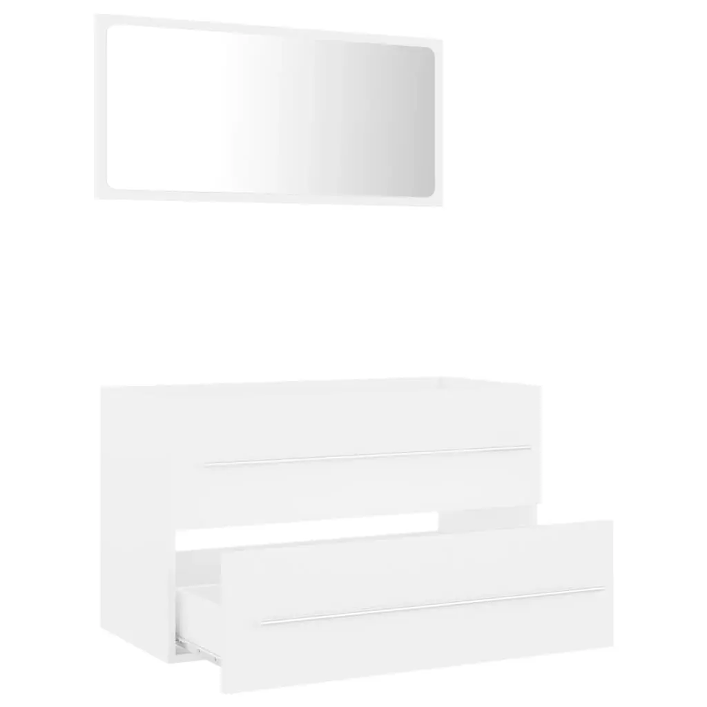 2 Piece Bathroom Furniture Set White Engineered Wood 804836