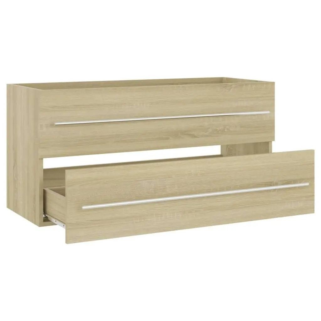 2 Piece Bathroom Furniture Set Sonoma Oak Engineered Wood 804857