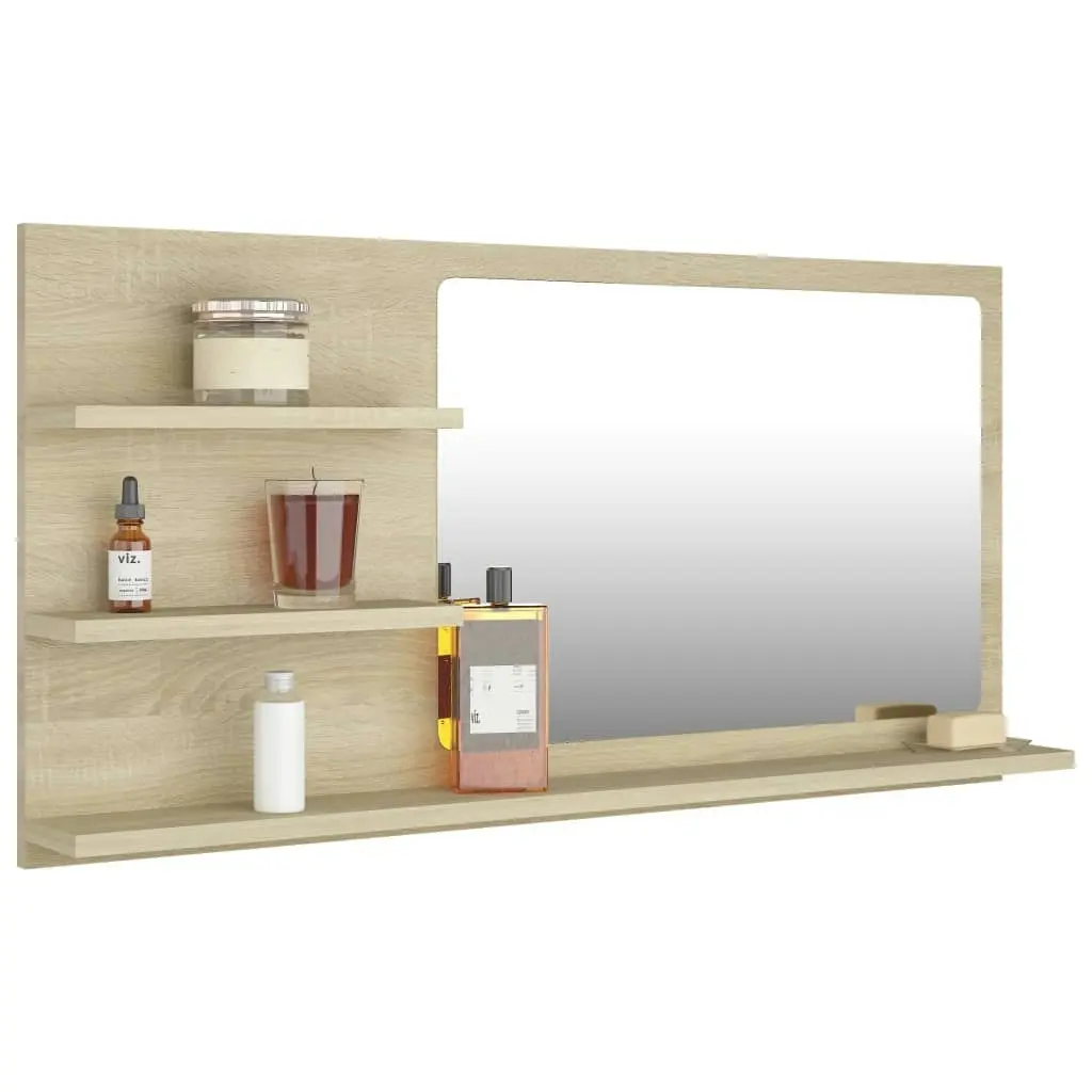 Bathroom Mirror Sonoma Oak 90x10.5x45 cm Engineered Wood 805018