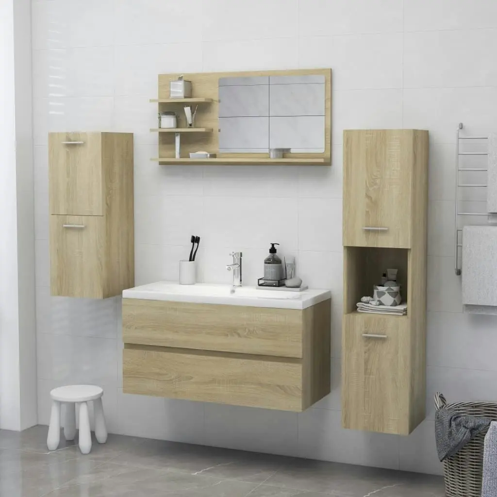 Bathroom Mirror Sonoma Oak 90x10.5x45 cm Engineered Wood 805018