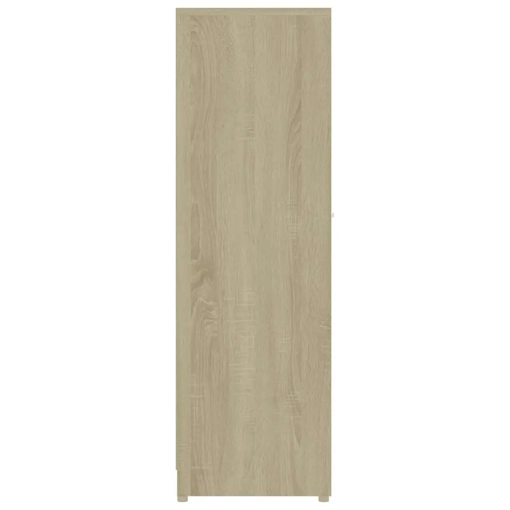 Bathroom Cabinet White and Sonoma Oak 30x30x95 cm Engineered Wood 802593