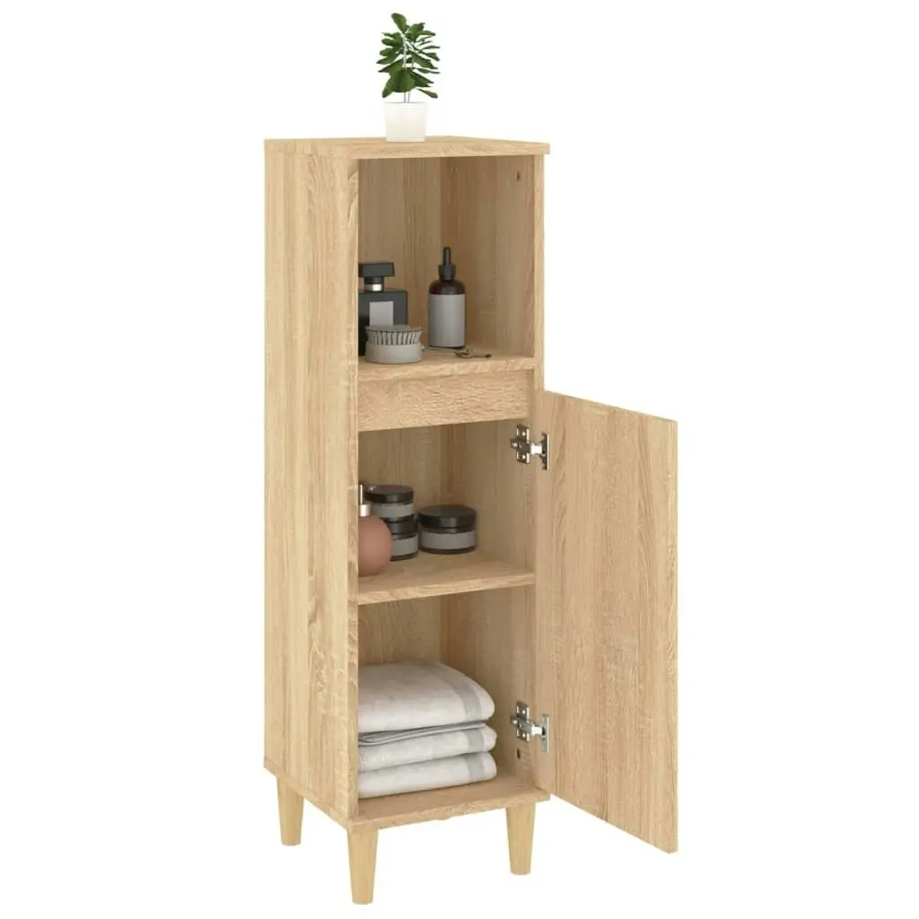 Bathroom Cabinet Sonoma Oak 30x30x100 cm Engineered Wood 819807