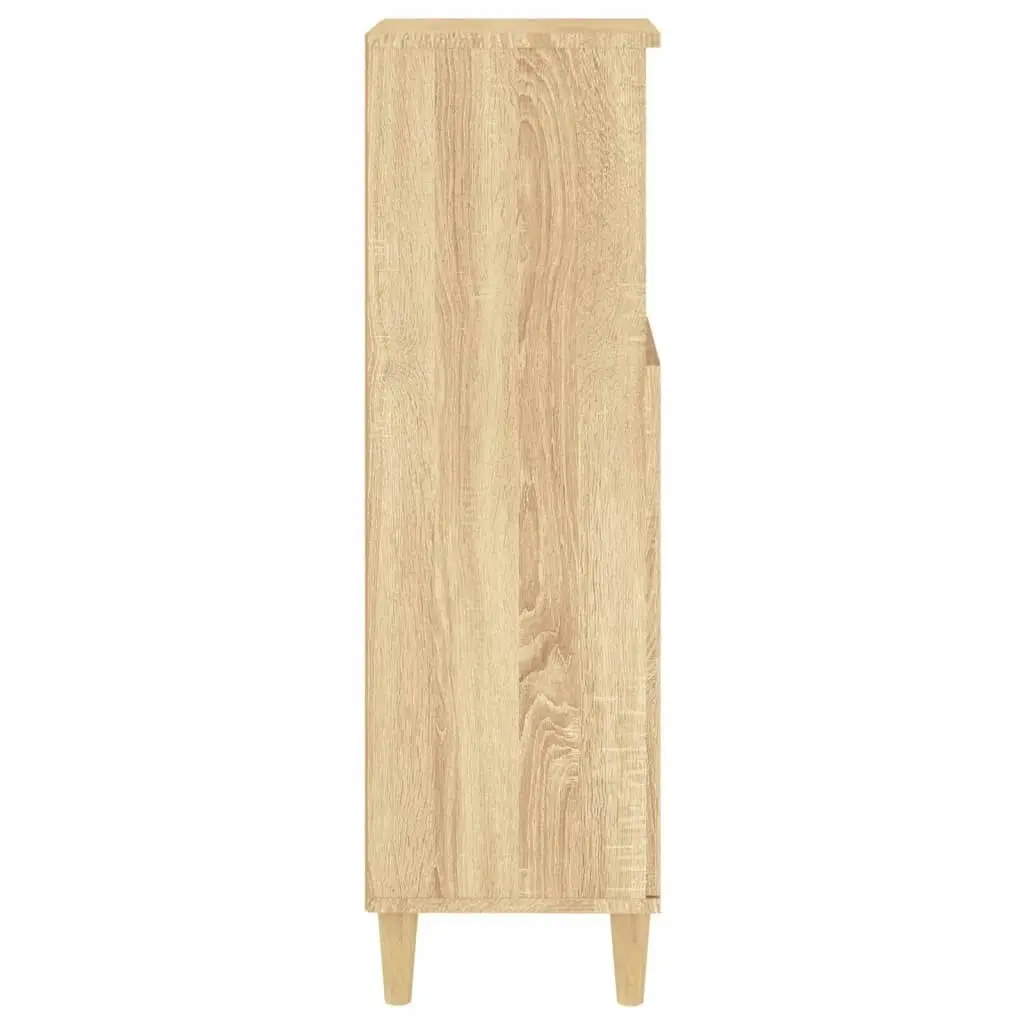 Bathroom Cabinet Sonoma Oak 30x30x100 cm Engineered Wood 819807