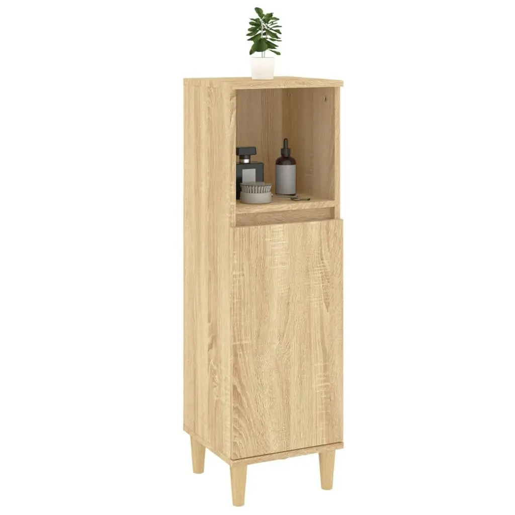 Bathroom Cabinet Sonoma Oak 30x30x100 cm Engineered Wood 819807