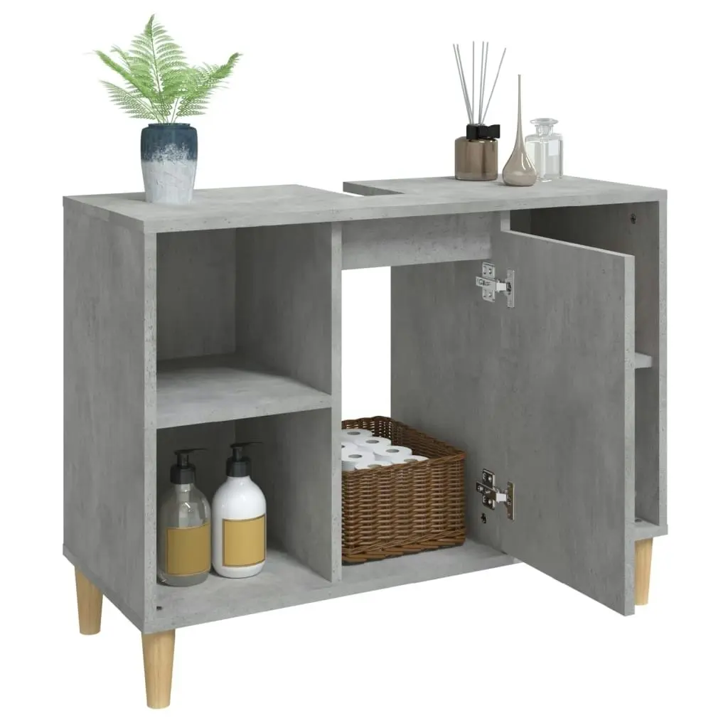 Sink Cabinet Concrete Grey 80x33x60 cm Engineered Wood 821288