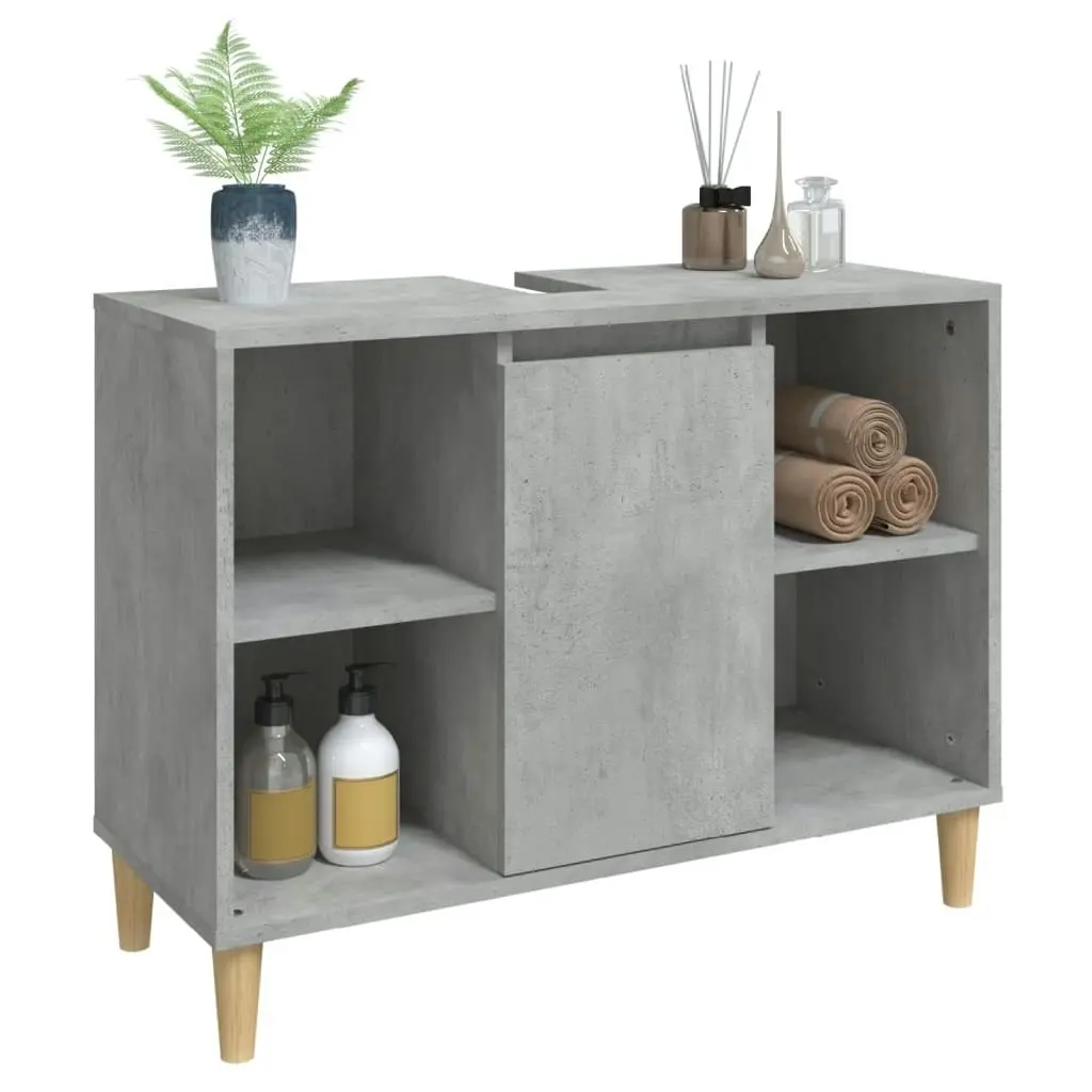 Sink Cabinet Concrete Grey 80x33x60 cm Engineered Wood 821288